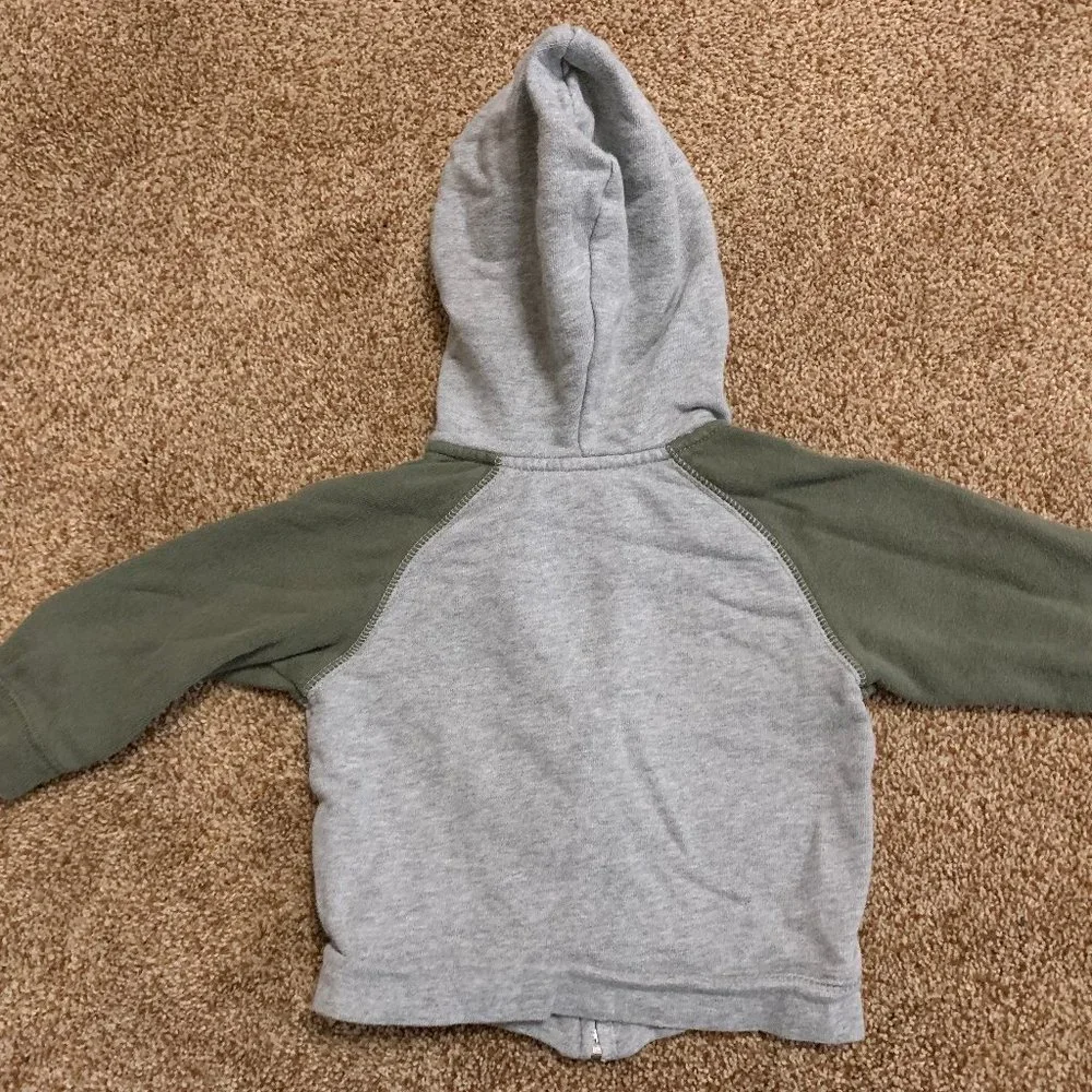 Old Navy hooded grey jacket 6-12M